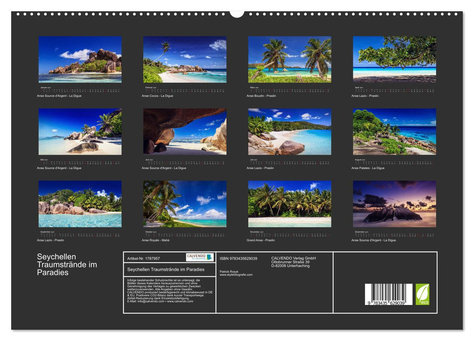 Seychellen Traumstrände im Paradies (CALVENDO Premium Wandkalender 2025)