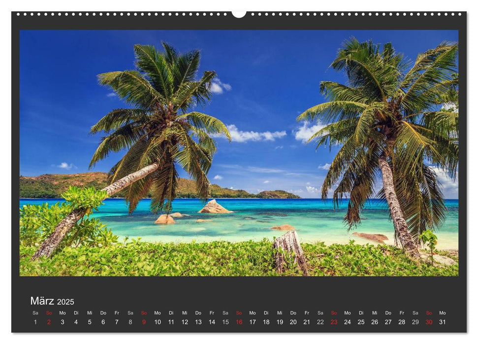 Seychellen Traumstrände im Paradies (CALVENDO Premium Wandkalender 2025)