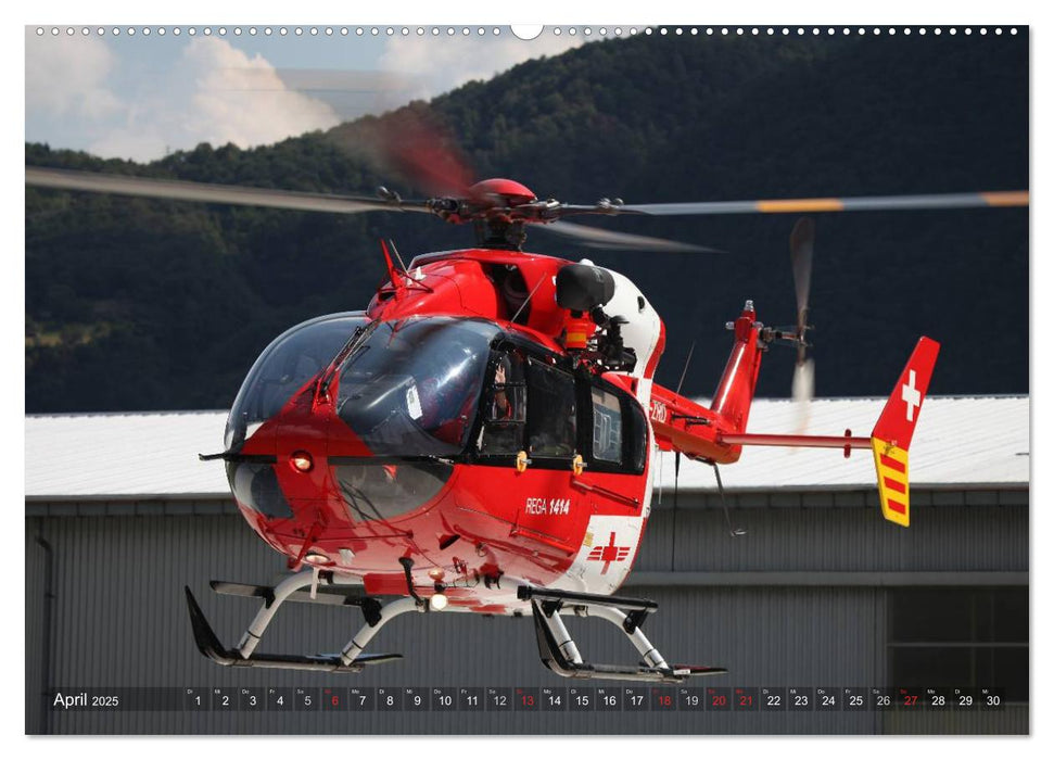 Helikopter in der Luft (CALVENDO Premium Wandkalender 2025)