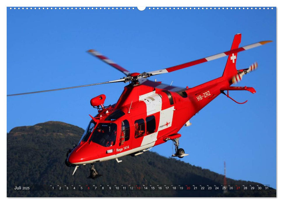 Helikopter in der Luft (CALVENDO Premium Wandkalender 2025)