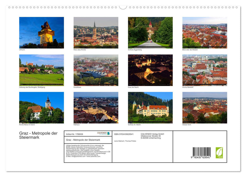 Graz - Metropole der Steiermark (CALVENDO Premium Wandkalender 2025)