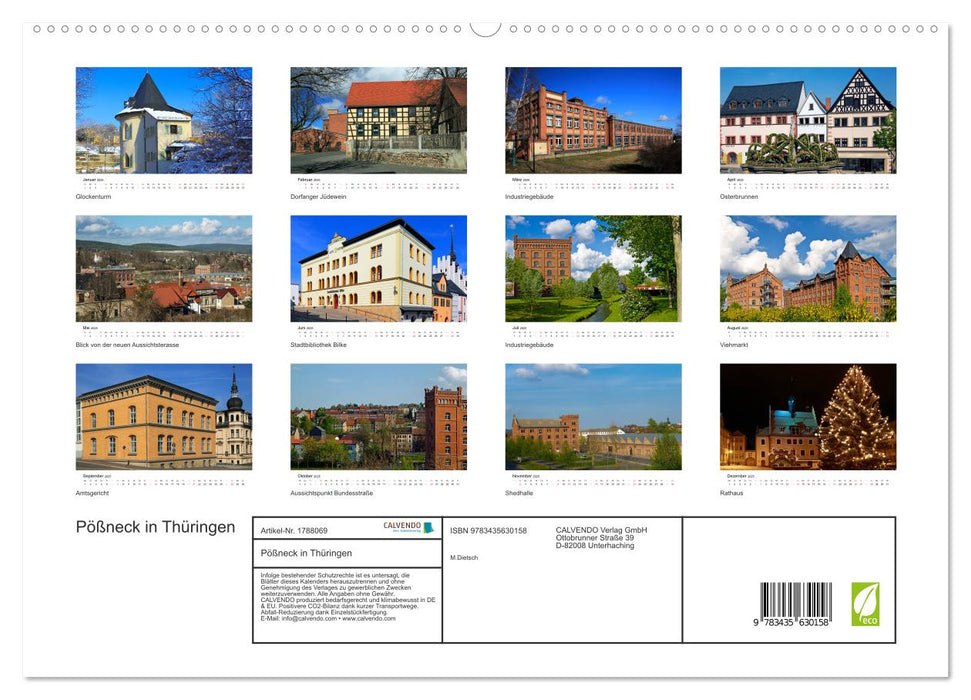 Pößneck in Thüringen (CALVENDO Premium Wandkalender 2025)