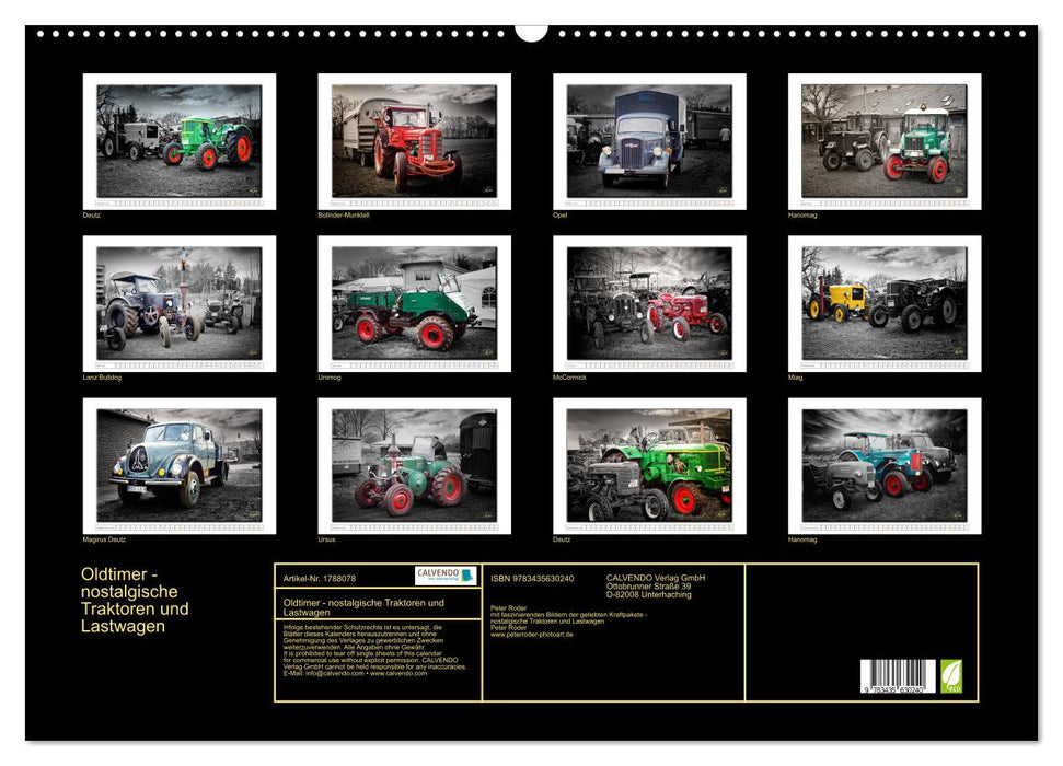 Oldtimer - nostalgische Traktoren und Lastwagen (CALVENDO Wandkalender 2025)