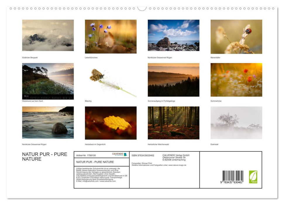 NATUR PUR - PURE NATURE (CALVENDO Premium Wandkalender 2025)