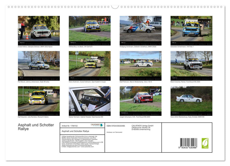 Asphalt und Schotter Rallye (CALVENDO Premium Wandkalender 2025)