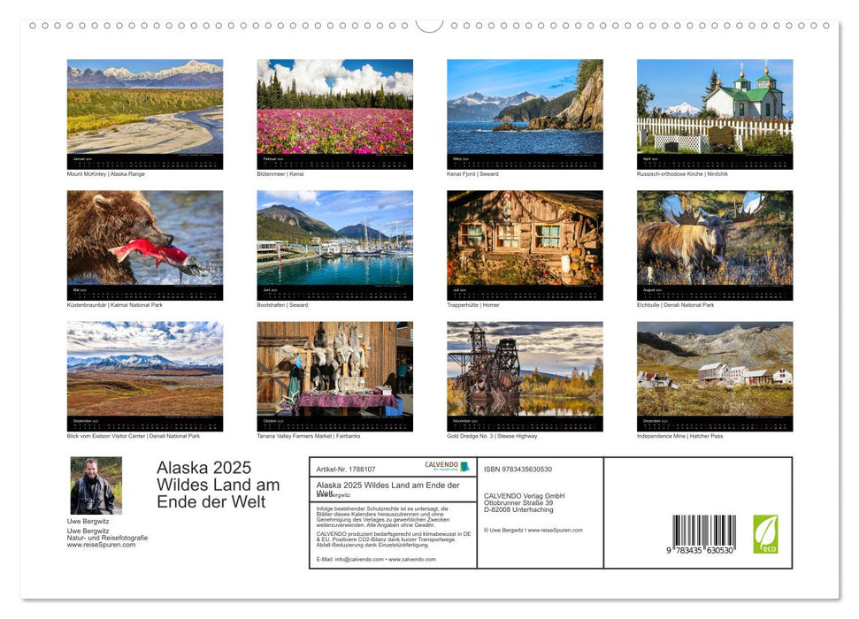 Alaska 2025 Wildes Land am Ende der Welt (CALVENDO Premium Wandkalender 2025)