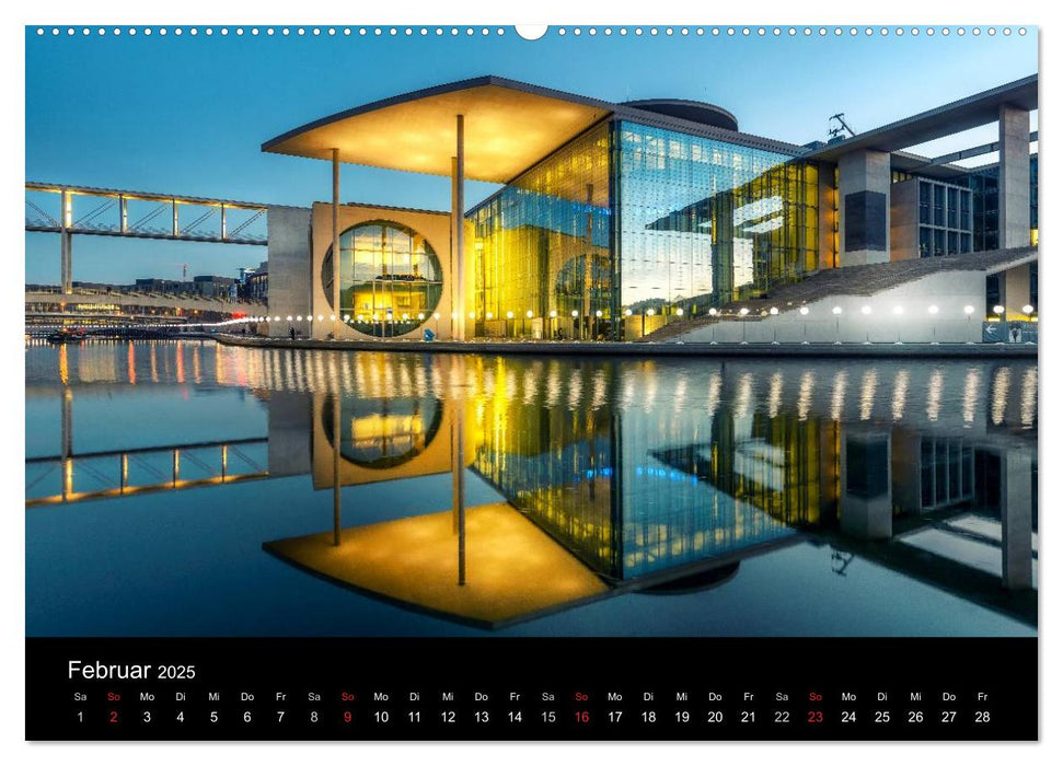 Berlin City bei Nacht (CALVENDO Premium Wandkalender 2025)