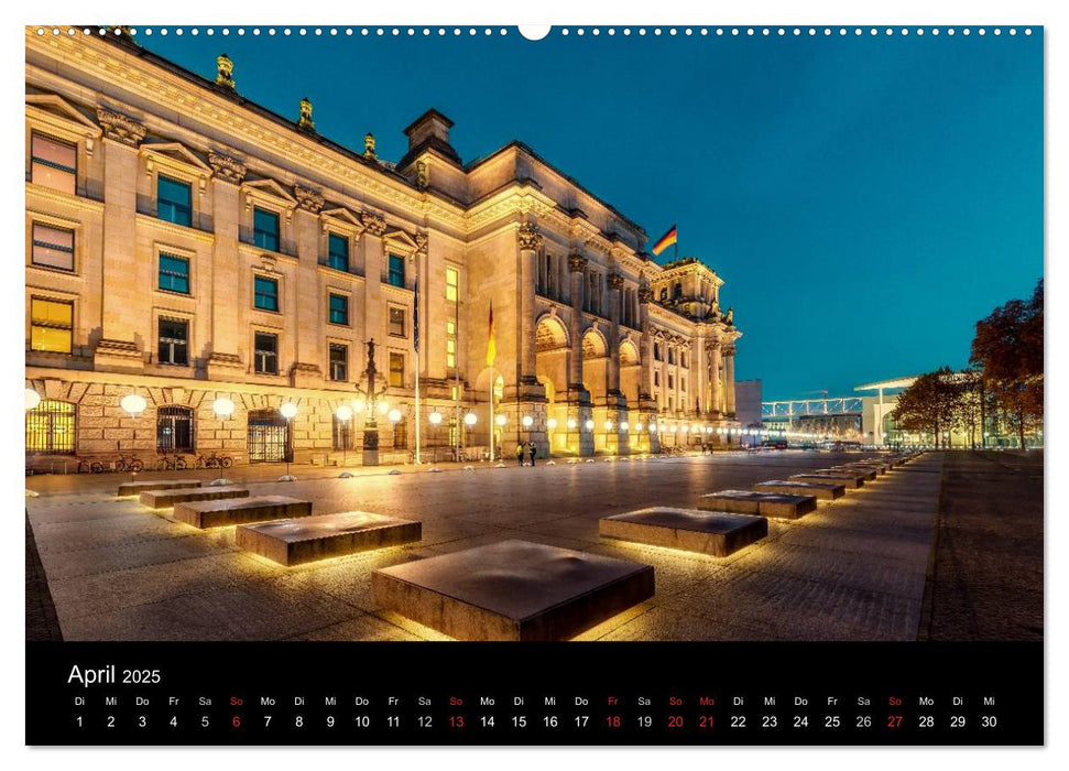 Berlin City bei Nacht (CALVENDO Premium Wandkalender 2025)