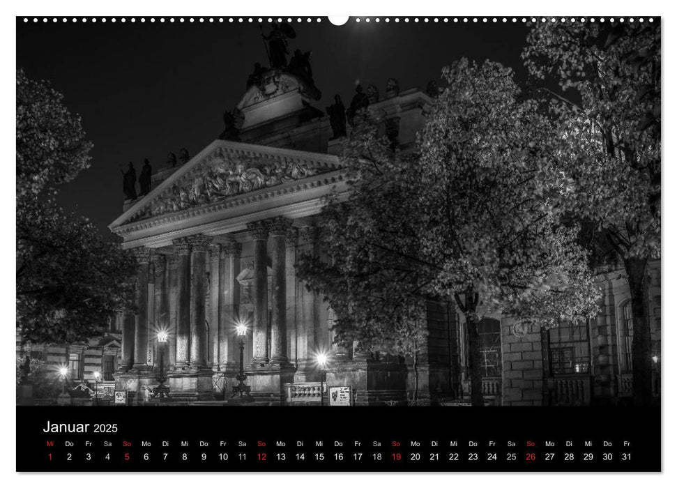 Dresden - Elbflorenz bei Nacht (CALVENDO Premium Wandkalender 2025)