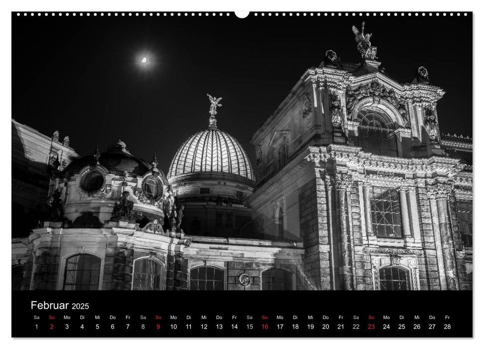 Dresden - Elbflorenz bei Nacht (CALVENDO Premium Wandkalender 2025)