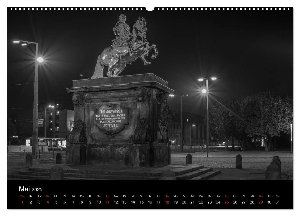 Dresden - Elbflorenz bei Nacht (CALVENDO Premium Wandkalender 2025)