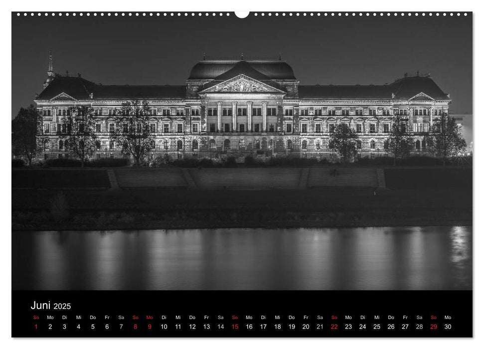 Dresden - Elbflorenz bei Nacht (CALVENDO Premium Wandkalender 2025)