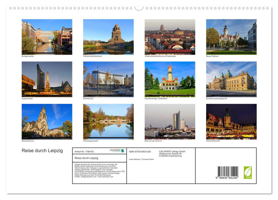 Reise durch Leipzig (CALVENDO Premium Wandkalender 2025)
