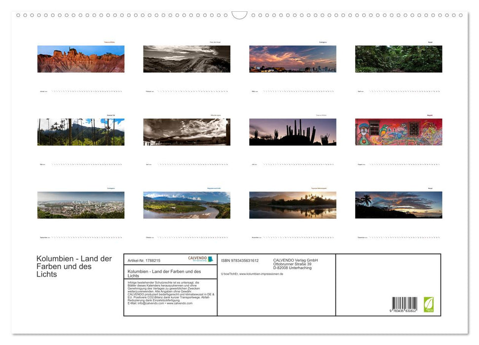 Kolumbien - Land der Farben und des Lichts (CALVENDO Wandkalender 2025)