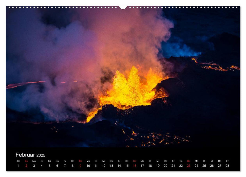 Vulkanausbruch - Island (CALVENDO Premium Wandkalender 2025)