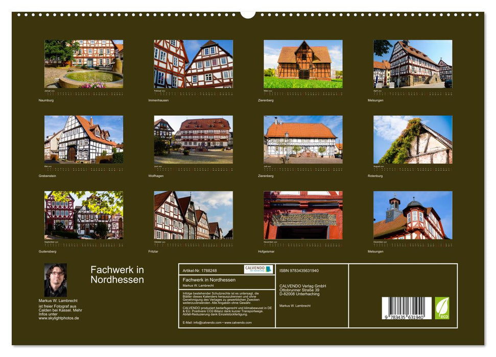 Fachwerk in Nordhessen (CALVENDO Premium Wandkalender 2025)