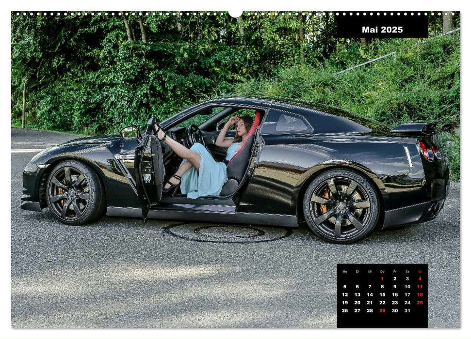 Kurven - Fieber - Modelle und Autos (CALVENDO Premium Wandkalender 2025)