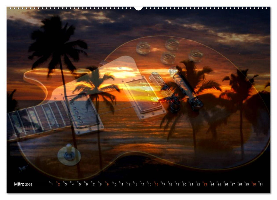 Mystische Gitarren (CALVENDO Premium Wandkalender 2025)