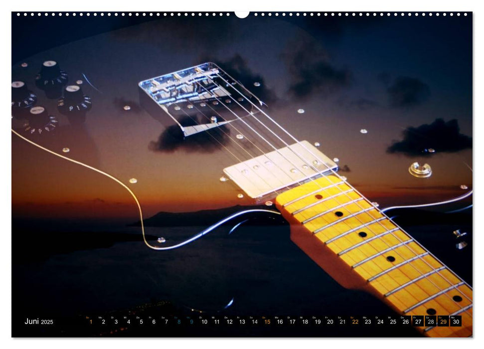 Mystische Gitarren (CALVENDO Premium Wandkalender 2025)