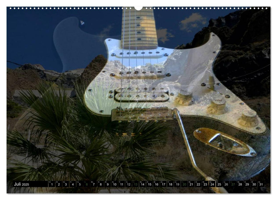 Mystische Gitarren (CALVENDO Premium Wandkalender 2025)