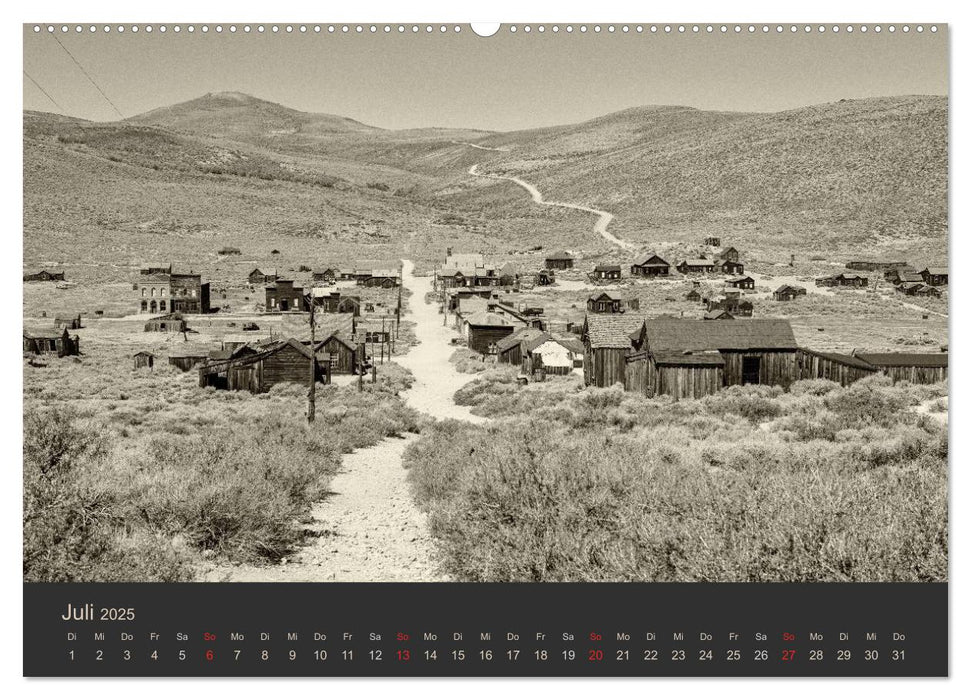 Geisterstadt Bodie - Relikt aus dem Goldrausch (schwarz-weiß) (CALVENDO Premium Wandkalender 2025)