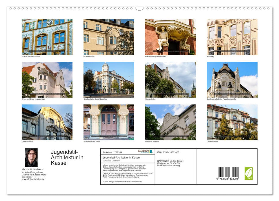 Jugendstil-Architektur in Kassel (CALVENDO Premium Wandkalender 2025)