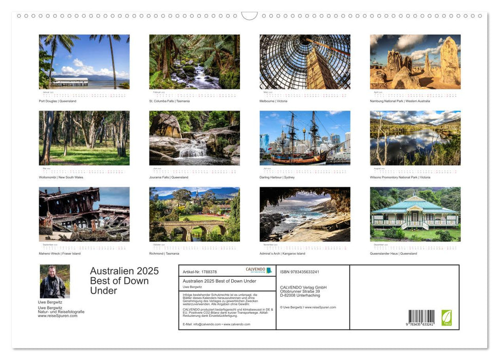 Australien 2025 Best of Down Under (CALVENDO Wandkalender 2025)