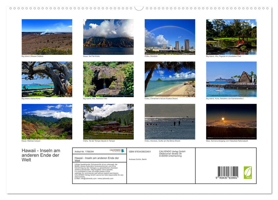 Hawaii - Inseln am anderen Ende der Welt (CALVENDO Premium Wandkalender 2025)