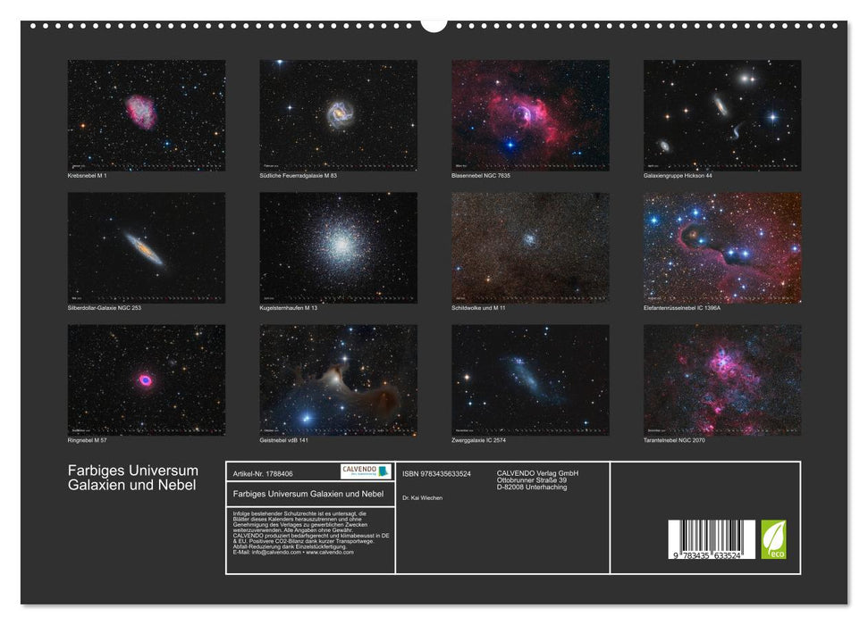 Farbiges Universum Galaxien und Nebel (CALVENDO Premium Wandkalender 2025)