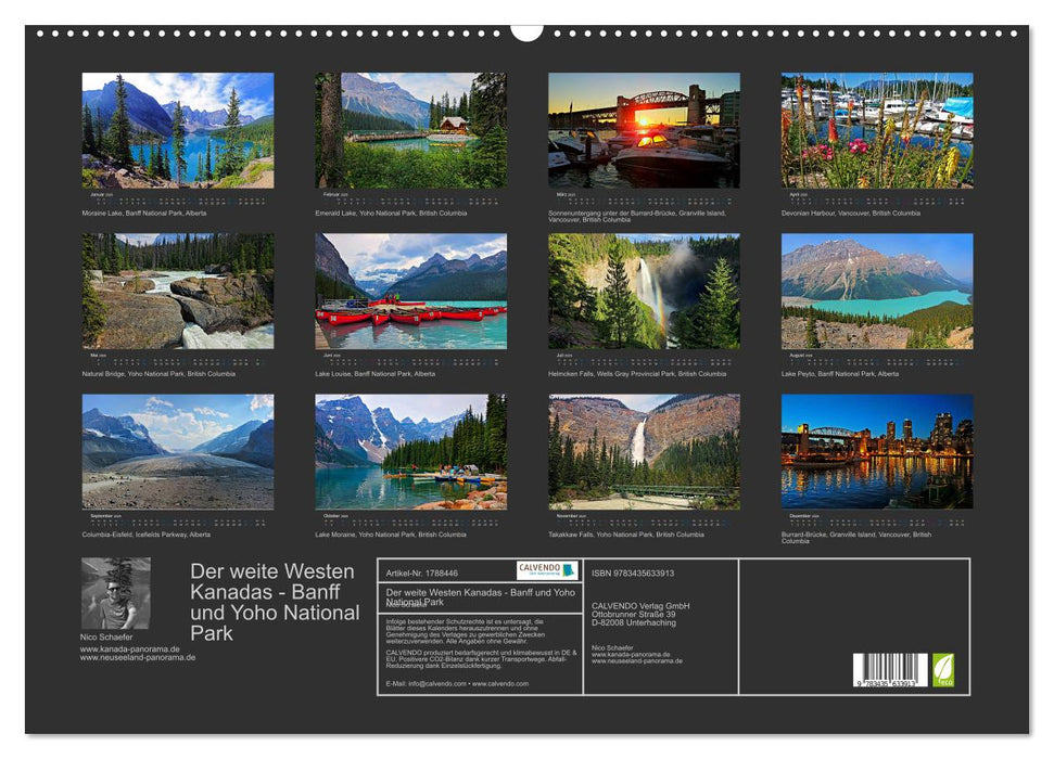 Der weite Westen Kanadas - Banff und Yoho National Park (CALVENDO Wandkalender 2025)