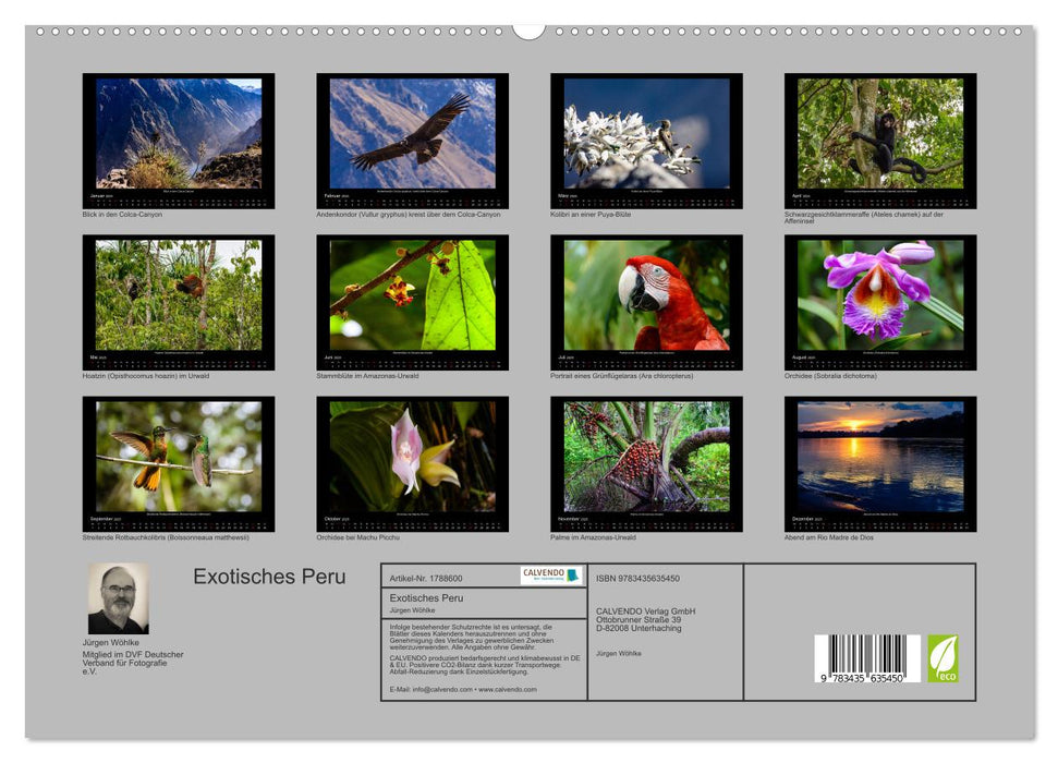 Exotisches Peru (CALVENDO Premium Wandkalender 2025)