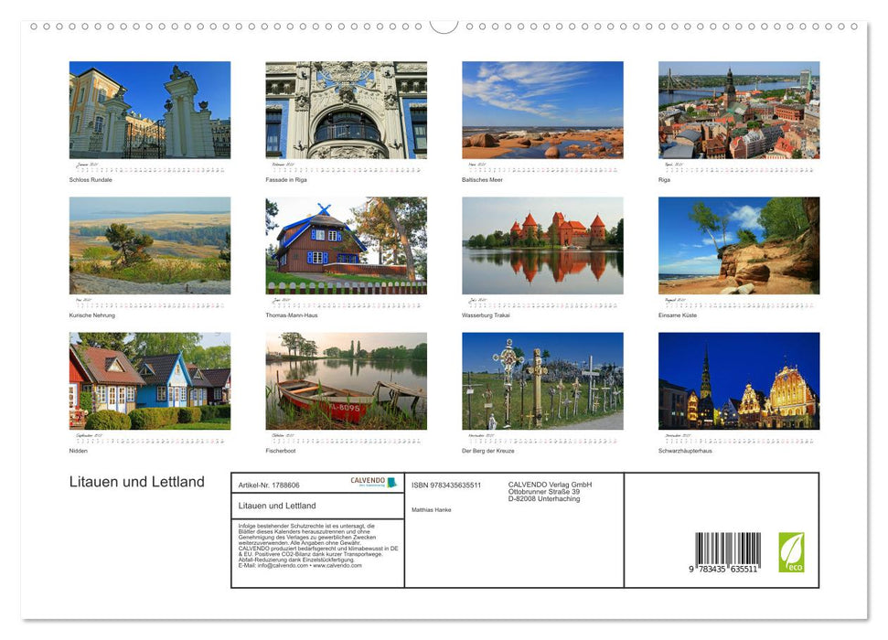 Litauen und Lettland (CALVENDO Premium Wandkalender 2025)