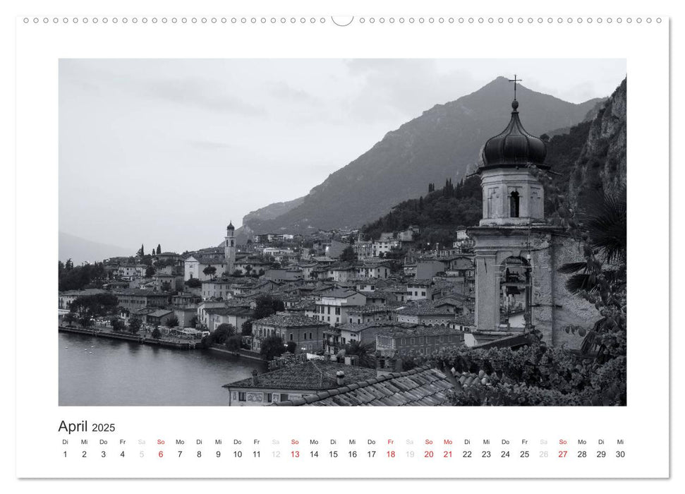 Limone sul Garda schwarzweiß (CALVENDO Premium Wandkalender 2025)