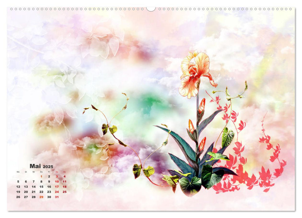 Irisblüten Zeichnungen (CALVENDO Premium Wandkalender 2025)