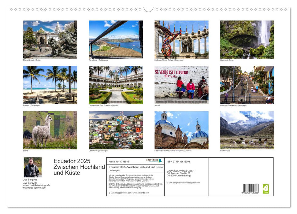 Ecuador 2025 Zwischen Hochland und Küste (CALVENDO Wandkalender 2025)