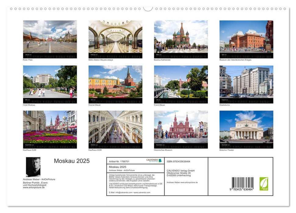 Moskau 2025 (CALVENDO Premium Wandkalender 2025)