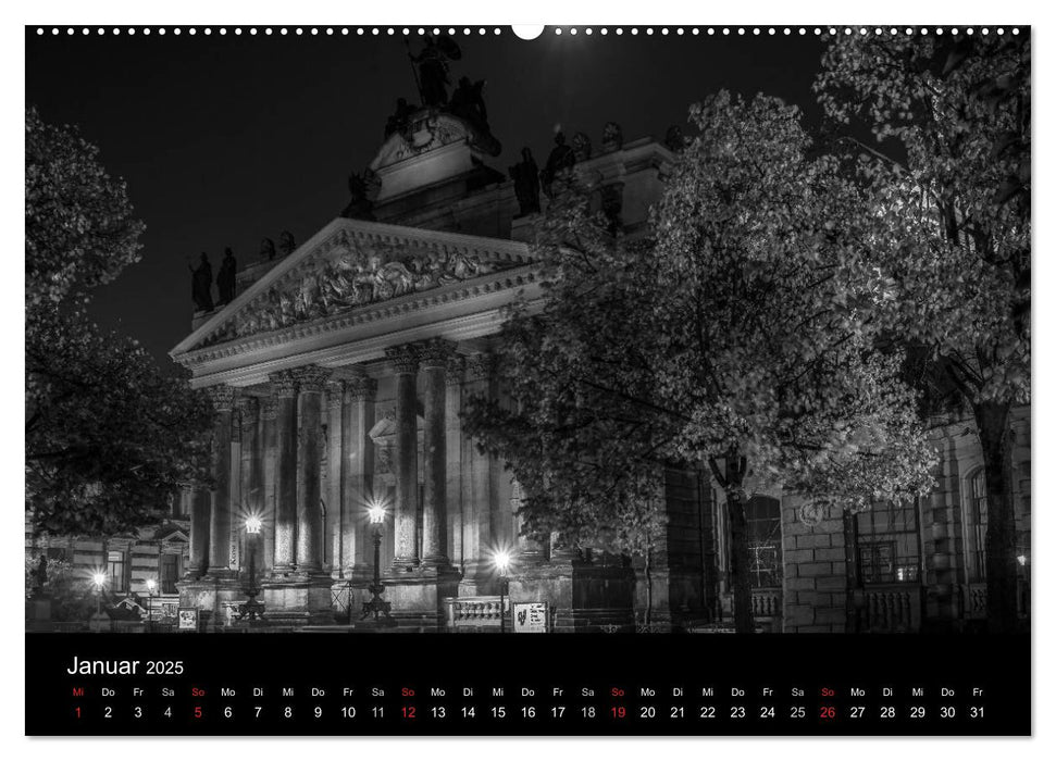 Dresden - Elbflorenz bei Nacht (CALVENDO Wandkalender 2025)