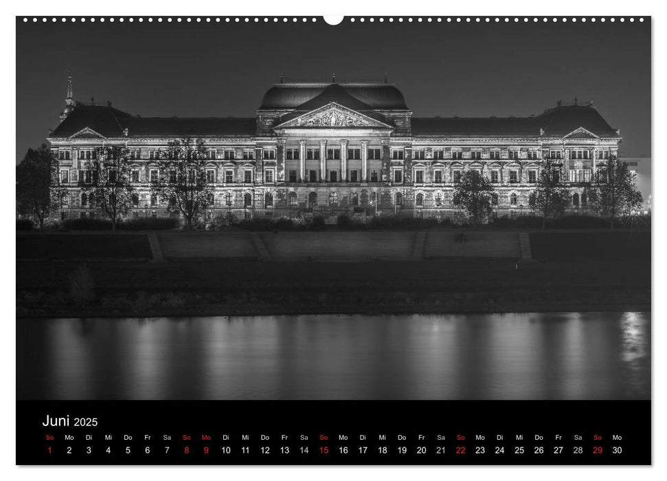 Dresden - Elbflorenz bei Nacht (CALVENDO Wandkalender 2025)
