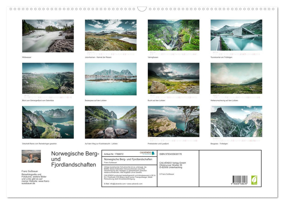 Norwegische Berg- und Fjordlandschaften (CALVENDO Wandkalender 2025)