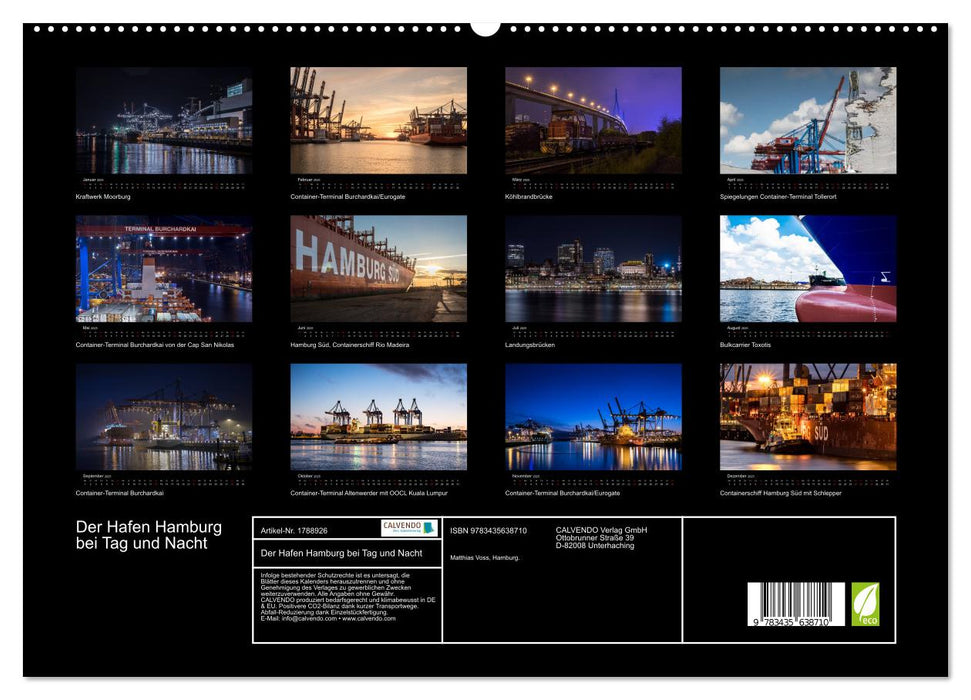 Der Hafen Hamburg bei Tag und Nacht (CALVENDO Premium Wandkalender 2025)