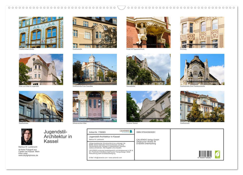 Jugendstil-Architektur in Kassel (CALVENDO Wandkalender 2025)