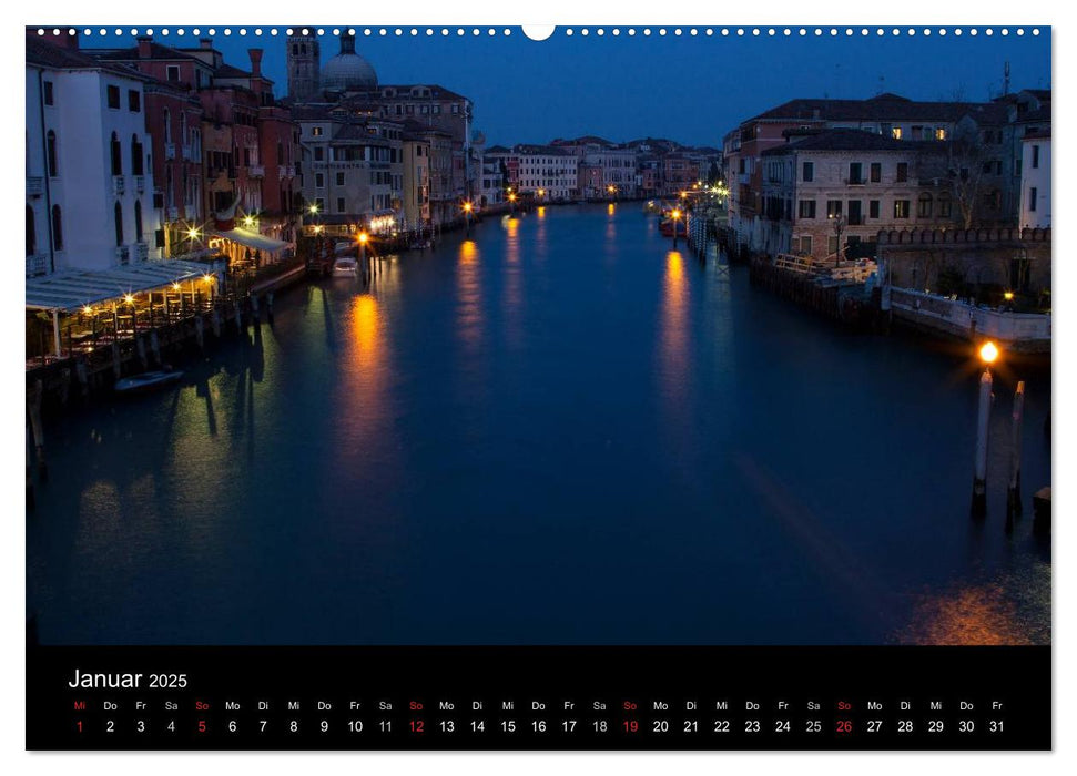 Venedig bei Nacht (CALVENDO Premium Wandkalender 2025)