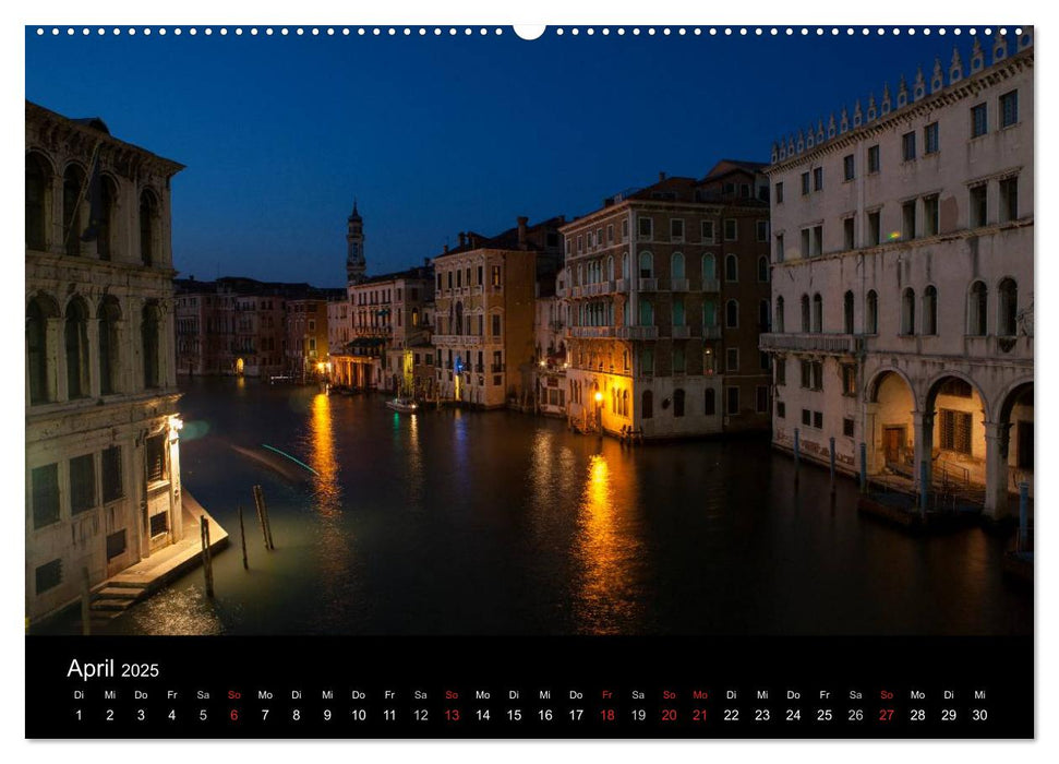 Venedig bei Nacht (CALVENDO Premium Wandkalender 2025)