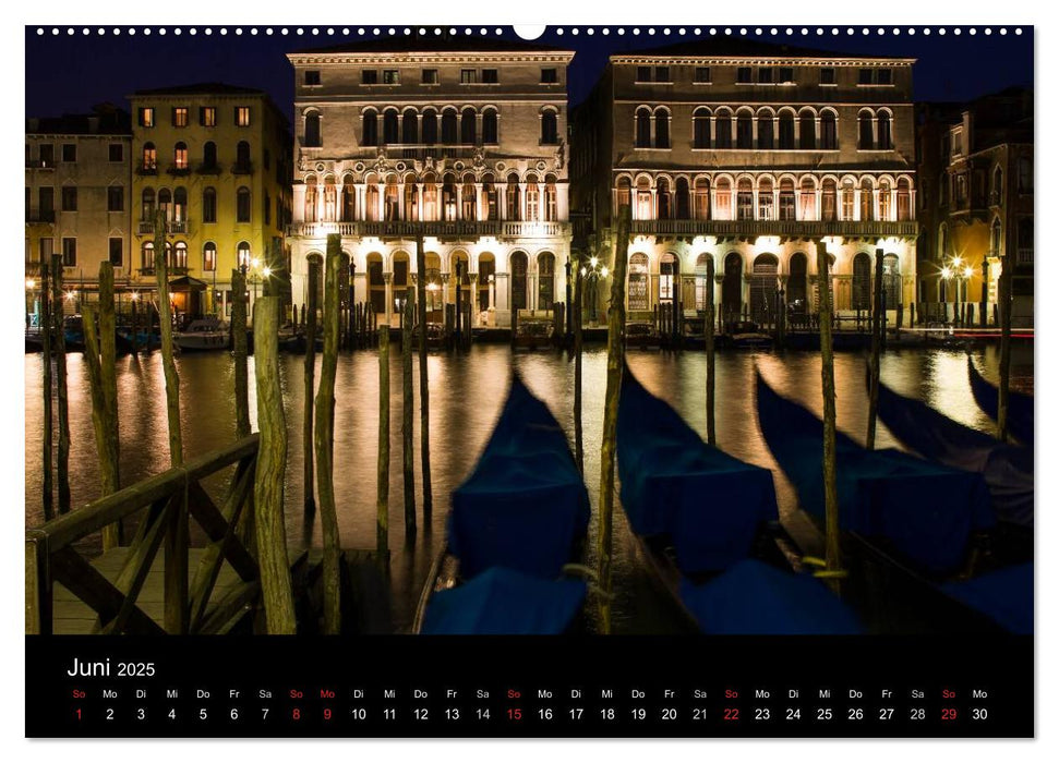 Venedig bei Nacht (CALVENDO Premium Wandkalender 2025)