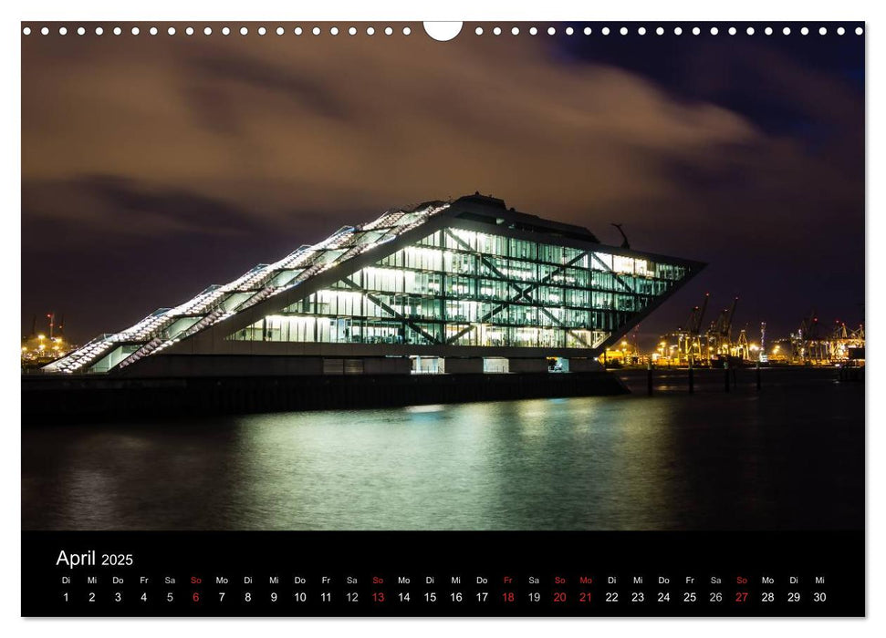 Hamburg - Nächtliche Impressionen (CALVENDO Wandkalender 2025)