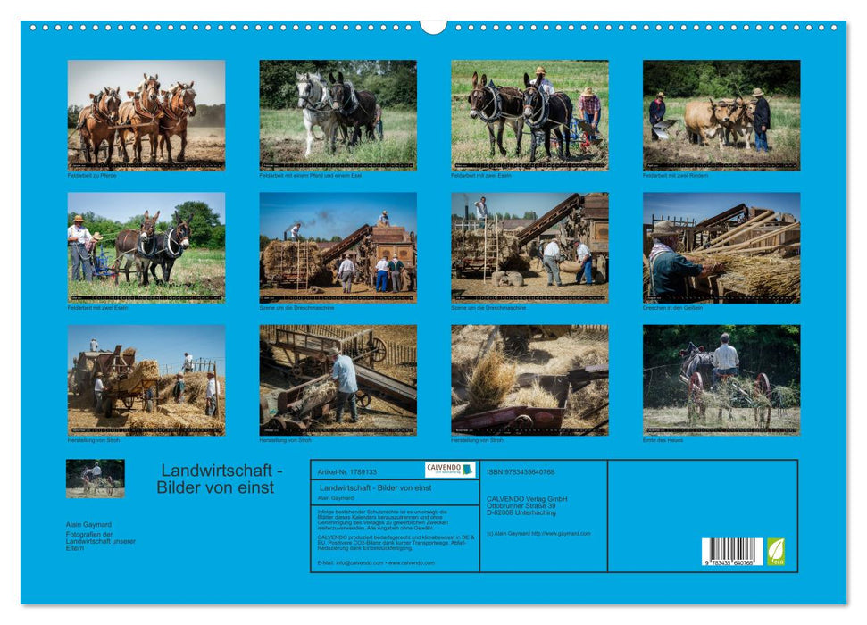 Landwirtschaft - Bilder von einst (CALVENDO Wandkalender 2025)