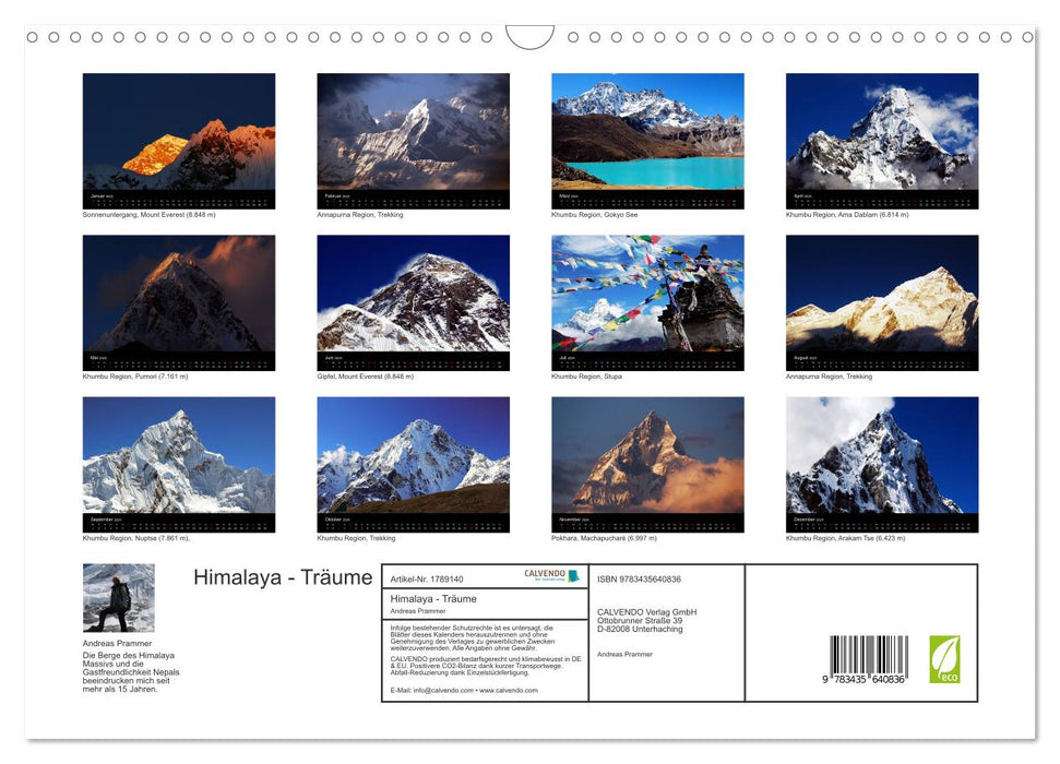 Himalaya - Träume (CALVENDO Wandkalender 2025)