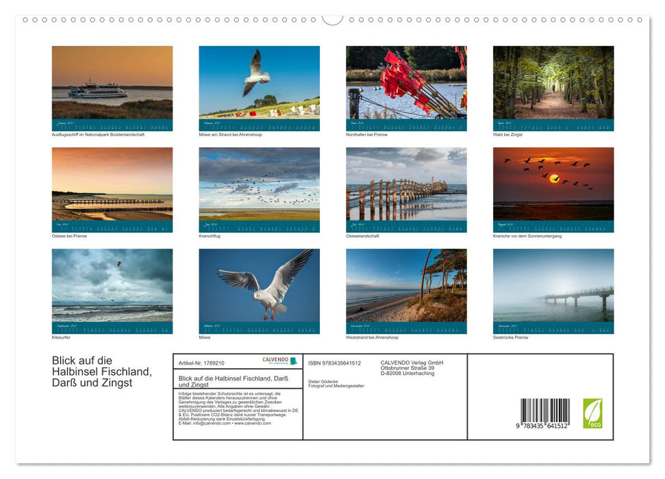 Blick auf die Halbinsel Fischland, Darß und Zingst (CALVENDO Premium Wandkalender 2025)