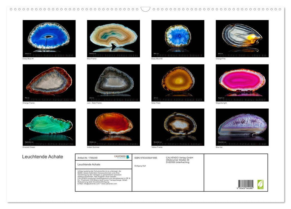 Leuchtende Achate (CALVENDO Wandkalender 2025)