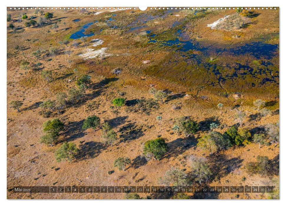 Okavango - Das Delta von oben (CALVENDO Premium Wandkalender 2025)